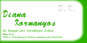 diana kormanyos business card