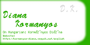 diana kormanyos business card